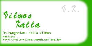 vilmos kalla business card